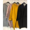Kabát na zip dlouhý rukáv flauš s kapucí dámská nadrozměr (2XL/3XL ONE SIZE) ITALSKÁ MÓDA IM4212548/DR (Velikost 2XL/3XL, Barva Černá)