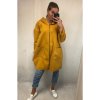 Kabát na zip dlouhý rukáv flauš s kapucí dámská nadrozměr (2XL/3XL ONE SIZE) ITALSKÁ MÓDA IM4212548/DR (Velikost 2XL/3XL, Barva Černá)