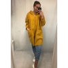 Kabát na zip dlouhý rukáv flauš s kapucí dámská nadrozměr (2XL/3XL ONE SIZE) ITALSKÁ MÓDA IM4212548/DR (Velikost 2XL/3XL, Barva Černá)