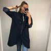 Bunda/Kabát dlouhý rukáv dámská (L/XL ONE SIZE) ITALSKÁ MODA IM4211311/DR (Velikost S/M/L, Barva béžová)