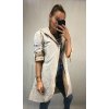 Bunda/Kabát dlouhý rukáv dámská (L/XL ONE SIZE) ITALSKÁ MODA IM4211311/DR (Velikost S/M/L, Barva béžová)
