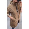 Bunda/Kabát dlouhý rukáv dámská (L/XL ONE SIZE) ITALSKÁ MODA IM4211311/DR (Velikost S/M/L, Barva béžová)