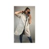 Bunda/Kabát dlouhý rukáv dámská (L/XL ONE SIZE) ITALSKÁ MODA IM4211311/DR (Velikost S/M/L, Barva béžová)