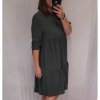 Šaty košilové dlouhý rukáv dámské (M/L ONE SIZE) ITALSKÁ MÓDA IM321524/dr (Velikost M/L, Barva Černá)