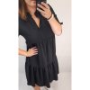 Šaty košilové dlouhý rukáv dámské (M/L ONE SIZE) ITALSKÁ MÓDA IM321524/dr (Velikost M/L, Barva Černá)