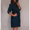 Šaty košilové dlouhý rukáv dámské (M/L ONE SIZE) ITALSKÁ MÓDA IM321524/dr (Velikost M/L, Barva Černá)