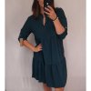 Šaty košilové dlouhý rukáv dámské (M/L ONE SIZE) ITALSKÁ MÓDA IM321524/dr (Velikost M/L, Barva Černá)