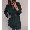 Šaty košilové s páskem dlouhý rukáv dámské (2XL/3XL ONE SIZE) ITALSKÁ MÓDA IM321525/DR (Velikost 2XL/3XL, Barva Černá)