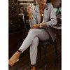 Souprava elegantní sako a kalhoty dámská (S-XL) ITALSKÁ MÓDA IMWA217283/DR (Velikost S, Barva Černo-bílá)