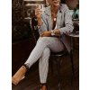 Souprava elegantní sako a kalhoty dámská (S-XL) ITALSKÁ MÓDA IMWA217283/DR (Velikost S, Barva Černo-bílá)