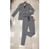 Souprava elegantní sako a kalhoty dámská (S-XL) ITALSKÁ MÓDA IMWA217283/DR (Velikost S, Barva Černo-bílá)