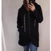 Kabát mikina na zip dlouhý rukáv dámská nadrozměr (XL/2XL ONE SIZE) ITALSKÁ MODA IM421ELA (Velikost XL/2XL, Barva Černá)