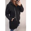 Kabát mikina na zip dlouhý rukáv dámská nadrozměr (XL/2XL ONE SIZE) ITALSKÁ MODA IM421ELA (Velikost XL/2XL, Barva Černá)
