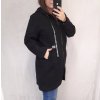 Kabát mikina na zip dlouhý rukáv dámská nadrozměr (XL/2XL ONE SIZE) ITALSKÁ MODA IM421ELA (Velikost XL/2XL, Barva Černá)