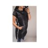 Vesta šusťáková s kapucí dámská (M/L ONE SIZE) ITALSKÁ MÓDA IMD21BIBI/DR (Velikost M/L, Barva Černá)
