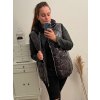 Vesta s kapucí dámská nadrozměr (2XL-4XL) TURECKÁ MODA IMLI21060/DR (Velikost 2XL, Barva Černá)