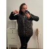 Vesta s kapucí dámská nadrozměr (2XL-4XL) TURECKÁ MODA IMLI21060/DR (Velikost 2XL, Barva Černá)