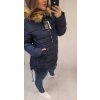 Bunda/Kabát zimní dámská nadrozměr (3XL-7XL) POLSKÁ  MÓDA MTN21759BL/DR (Velikost 3XL, Barva modrá)