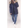 Bunda/Kabát zimní dámská nadrozměr (3XL-7XL) POLSKÁ  MÓDA MTN21759BL/DR (Velikost 3XL, Barva modrá)