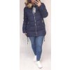 Bunda/Kabát zimní dámská nadrozměr (3XL-7XL) POLSKÁ  MÓDA MTN21759BL/DR (Velikost 3XL, Barva modrá)