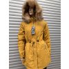 Bunda/Kabát parka zimní dámská nadrozměr (XL-7XL) POLSKÁ  MÓDA HKW21A-BIG949/DR (Velikost XL, Barva žlutá)