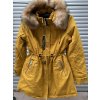 Bunda/Kabát parka zimní dámská nadrozměr (XL-7XL) POLSKÁ  MÓDA HKW21A-BIG949/DR (Velikost XL, Barva žlutá)