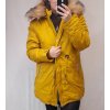 Bunda/Kabát parka zimní dámská nadrozměr (XL-7XL) POLSKÁ  MÓDA HKW21A-BIG949/DR (Velikost XL, Barva žlutá)