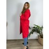 Mikina prodloužená na zip alá cardigan dámská nadrozměr  (48/50/52 ONE SIZE) ITALSKá MóDA IM521205/DUR (Velikost S/M/L, Barva červená)