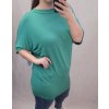 Tunika prodloužená oversize krátký rukáv dámská (L/XL ONE SIZE) ITALSKÁ MÓDA IM722017/DR (Velikost S/M/L, Barva zelená)