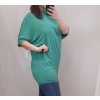 Tunika prodloužená oversize krátký rukáv dámská (L/XL ONE SIZE) ITALSKÁ MÓDA IM722017/DR (Velikost S/M/L, Barva zelená)