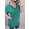 Tunika košilová krátký rukáv dámská nadrozměr (XL/2XL ONE SIZE) ITALSKÁ MÓDA IMJ22006/DR (Velikost XL/2XL, Barva zelená)