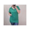 Tunika košilová krátký rukáv dámská nadrozměr (XL/2XL ONE SIZE) ITALSKÁ MÓDA IMJ22006/DR (Velikost XL/2XL, Barva zelená)