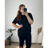 Tričko/tunika krátký rukáv dámská nadrozměr (XL/2XL ONE SIZE) ITALSKá MóDA IM422250/DR (Velikost XL/2XL, Barva Černá)