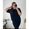 Tričko/tunika krátký rukáv dámská nadrozměr (XL/2XL ONE SIZE) ITALSKá MóDA IM422250/DR (Velikost XL/2XL, Barva Černá)
