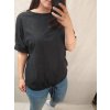 Tričko/tunika krátký rukáv dámská nadrozměr (XL/2XL ONE SIZE) ITALSKá MóDA IM422250/DR (Velikost XL/2XL, Barva Černá)