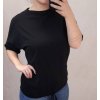 Tričko/tunika krátký rukáv dámská nadrozměr (XL/2XL ONE SIZE) ITALSKá MóDA IM422250/DR (Velikost XL/2XL, Barva Černá)