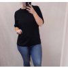Tričko/tunika krátký rukáv dámská nadrozměr (XL/2XL ONE SIZE) ITALSKá MóDA IM422250/DR (Velikost XL/2XL, Barva Černá)