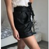 Kraťasy šortky elegantní koženkové dámské (S-XL) ITALSKÁ MÓDA IMWD20055 (Velikost XL, Barva Černá)