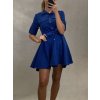 Šaty elegantní košilové 3/4 dlouhý rukáv dámské (UNI S/M) ITALSKÁ MÓDA IMM20817 (Velikost S/M/L, Barva Černá)