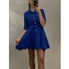 Šaty elegantní košilové 3/4 dlouhý rukáv dámské (UNI S/M) ITALSKÁ MÓDA IMM20817/DR (Velikost S/M/L, Barva tmavě béžová)
