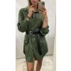 Šaty košilové košile zúžená prodloužená dlouhý rukáv dámské (S/M ONE SIZE) ITALSKÁ MÓDA IMM20267/DR (Velikost S/M/L, Barva tmavě béžová)