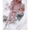 Souprava mikina krátká tepláky dlouhé dámská (S/M ONE SIZE) ITALSKÁ MÓDA IMM2032093/DU (Barva bílá)