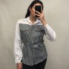 Košile dlouhý rukáv dámská (S/M ONE SIZE) ITALSKÁ MÓDA IMM21282/DR (Velikost S/M/L, Barva Černá)