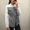 Košile dlouhý rukáv dámská (S/M ONE SIZE) ITALSKÁ MÓDA IMM21282/DR (Velikost S/M/L, Barva Černá)