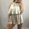 Overal elegantní krátký bez rukávů dámský (uni S/M) MODA ITALY IMM200493/DR (Velikost S/M/L, Barva bílá)