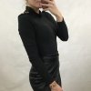 Body elegantní dlouhý rukáv dámské (UNI S/M) ITALSKÁ MÓDA IMM201119/DR (Velikost S/M/L, Barva tmavě béžová)
