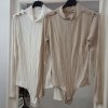 Body elegantní dlouhý rukáv dámské (UNI S/M) ITALSKÁ MÓDA IMM201119/DR (Velikost S/M/L, Barva tmavě béžová)