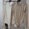 Body elegantní dlouhý rukáv dámské (UNI S/M) ITALSKÁ MÓDA IMM201119/DR (Velikost S/M/L, Barva tmavě béžová)