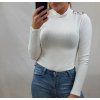 Body elegantní dlouhý rukáv dámské (UNI S/M) ITALSKÁ MÓDA IMM201119/DR (Velikost S/M/L, Barva tmavě béžová)