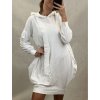 Šaty mikinové dlouhý rukáv dámské (UNI S/M) ITALSKÁ MÓDA IMM20812/DR (Velikost S/M/L, Barva bílá)